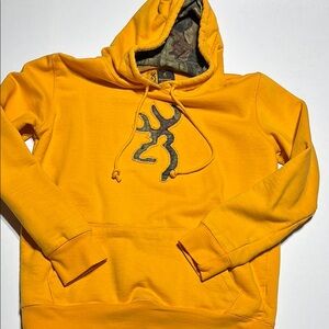 Browning Yellow Hoodie with Camouflage Logo